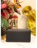 BALLY LINNEY CONTINENTAL WALLET IN BLACK WITH GOLD HARDWARE 