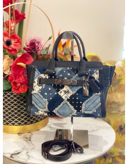 (LIKE NEW) COACH SWAGGER 27 CANYON QUILT DENIM HANDBAG