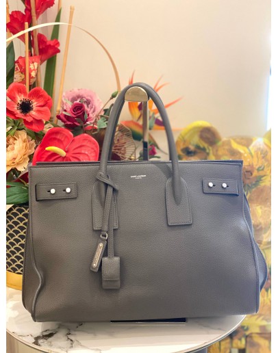 YSL SAINT LAURENT SAC DE JOUR LARGE IN GRAINED CALFSKIN LEATHER
