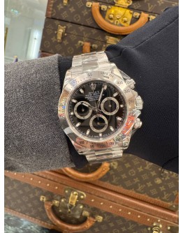 (LIKE NEW) 2009 YEAR ROLEX DAYTONA COSMOGRAPH REF 116520 BLACK DIAL 40MM AUTOMATIC WATCH