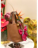 2019 HERMES PICOTIN 18 BROWN TOGO LEATHER WITH GOLD HARDWARE STAMP D