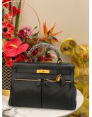 (LIKE NEW) 2020 HERMES KELLY LAKIS 32 LIMITED EDITION BAG IN BLACK SWIFT LEATHER