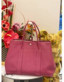 (LIKE NEW) 2013 HERMES GARDEN PARTY 36 SHOULDER BAG IN ROSE POURPRE NEGONDA LEATHER 