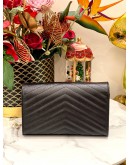 (LIKE NEW) YSL SAINT LAURENT CASSANDRA LEATHER CHAIN WALLET IN BLACK GHW