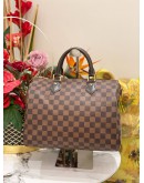 (LIKE NEW) LOUIS VUITTON SPEEDY 30 DAMIER EBENE CANVAS HANDLE BAG WITH STRAP 