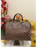 (LIKE NEW) LOUIS VUITTON SPEEDY 30 DAMIER EBENE CANVAS HANDLE BAG WITH STRAP 
