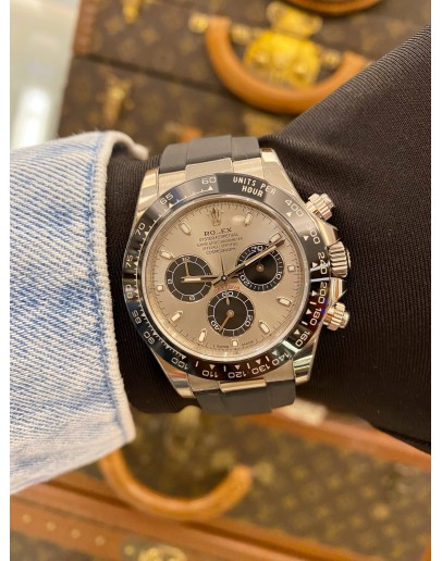 (UNUSED) YEAR 2023 ROLEX DAYTONA COSMOGRAPH 18K 750 WHITE GOLD REF 116519LN GREY DIAL 40MM WATCH 