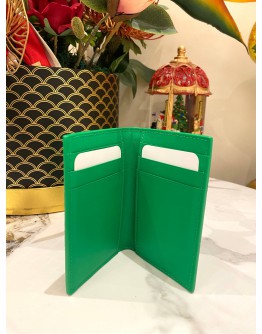 (LIKE NEW) BOTTEGA VANETA CASSETTE WALLET IN PARAKEET GREEN - FULL SET-