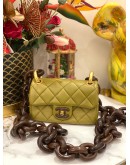 (LIKE NEW) CHANEL MINI FLAP BAG IN OLIVE GREEN
