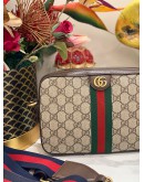 (LIKE NEW) GUCCI GG SUPREME CANVAS OPHIDIA CLUTCH / CROSSBODY BAG 