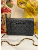 (LIKE NEW) CHANEL WOC WALLET ON CHAIN BLACK CAVIAR LEATHER GOLD HARDWARE