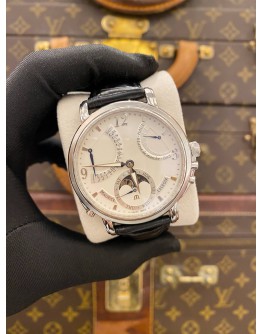 (LIKE NEW) 2015 MAURICE LACROIX MASTERPIECE MOONPHASE REF MP7078-SS001-120 WHITE DIAL 43.5MM MANUAL WINDING WATCH -FULL SET-