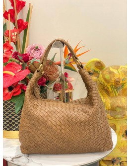 BOTTEGA VENETA INTRECCIATO BROWN SHOULDER BAG 