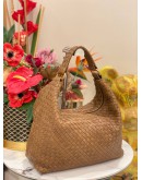 BOTTEGA VENETA INTRECCIATO BROWN SHOULDER BAG 