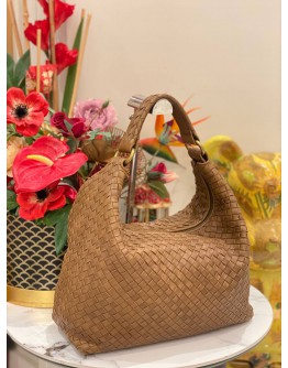 BOTTEGA VENETA INTRECCIATO BROWN SHOULDER BAG 
