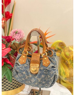 LOUIS VUITTON MONOGRAM DENIM MINI PLEATY HANDBAG 