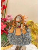 LOUIS VUITTON MONOGRAM DENIM MINI PLEATY HANDBAG 