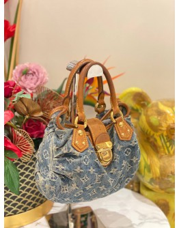 LOUIS VUITTON MONOGRAM DENIM MINI PLEATY HANDBAG 