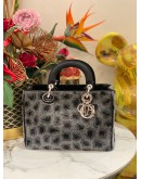 (LIKE NEW) CHRISTIAN DIOR WOOL SEQUIN LEOPARD LADY DIOR BAG 
