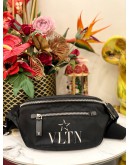 VALENTINO VLTN BELT BAG BLACK LEATHER NYLON 