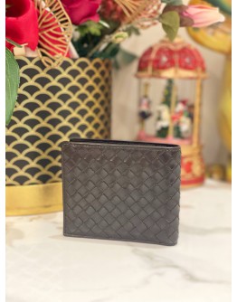 BOTTEGA VENETA INTRECCIATO BI-FOLD WALLET IN BROWN LEATHER -FULL SET-