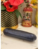 ANYA HINDMARCH DINNER CLUTCH IN METTALIC DARK BLUE