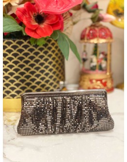 WHITING & DAVIS VINTAGE SILVER METAL MESH EVENING CLUTCH