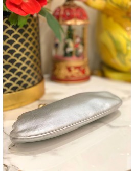 (LIKE NEW) ANYA HINDMARCH SMALL MAUD KAMA SUTRA SILVER CLUTCH 