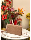 2021 CHRISTIAN DIOR LADY DIOR POUCH WITH CHAIN IN BEIGE ULTRAMATTE CANNAGE CALFSKIN LEATHER -FULL SET-
