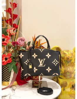 (UNUSED) 2024 LOUIS VUITTON PETIT PALAIS BAG IN BICOLOR MONOGRAM EMPREINTE LEATHER -FULL SET-