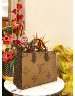 (LIKE NEW) 2020 LOUIS VUITTON ON THE GO MM BROWN MONOGRAM CANVAS TOTE BAG