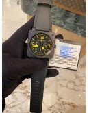 2019 BELL & ROSS BR 01-94 PVD CHRONOGRAPH YELLOW AVIATOR DIAL LIMITED EDITION 500 PIECES WORLDWIDE 46MM AUTOMATIC WATCH -FULL SET- 