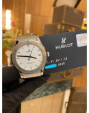 (LIKE NEW) HUBLOT CLASSIC FUSION TITANIUM REF 511.NX.2611.LR WHITE DIAL 45MM AUTOMATIC YEAR 2016 WATCH FULL SET