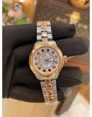 FENDI ISHINE SWISS WATCH HALF 18K 750 ROSE GOLD MOTHER OF PEARL THREE COLOR DIAL 33MM QUARTZ WATCH