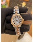 FENDI ISHINE SWISS WATCH HALF 18K 750 ROSE GOLD MOTHER OF PEARL THREE COLOR DIAL 33MM QUARTZ WATCH