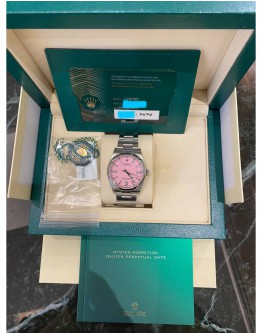 (BRAND NEW) 2024 ROLEX OYSTER PERPETUAL 36 REF 126000 CUSTOM MADE PINK DIAL 36MM AUTOMATIC WATCH FULL SET