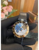 (NEW YEAR SALE) BVLGARI B.ZERO1 LADY 18K 750 GOLD DIAMOND MOTHER OF PEARL FLOWER MOTIF DIAL 35MM QUARTZ YEAR 2021 WATCH FULL SET