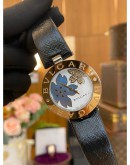 (NEW YEAR SALE) BVLGARI B.ZERO1 LADY 18K 750 GOLD DIAMOND MOTHER OF PEARL FLOWER MOTIF DIAL 35MM QUARTZ YEAR 2021 WATCH FULL SET