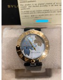 (NEW YEAR SALE) BVLGARI B.ZERO1 LADY 18K 750 GOLD DIAMOND MOTHER OF PEARL FLOWER MOTIF DIAL 35MM QUARTZ YEAR 2021 WATCH FULL SET