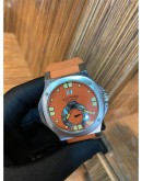 JEAN-MAIRET AND GILLMAN SPORT GRANDE DATE LIMITED EDITION ORANGE YELLOW DIAL 45MM AUTOMATIC YEAR 2016 WATCH