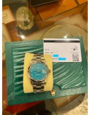 ROLEX OYSTER PERPETUAL DATE 34 REF 1500 CUSTOM TIFFANY BLUE DIAL 34MM AUTOMATIC WATCH