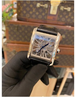 CARTIER TANK MC REF W5310026 PLATINUM 950 SKELETON MOVEMENT PERFECT WATCH YEAR 2021 WATCH FULL SET