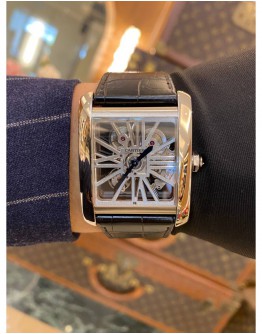 CARTIER TANK MC REF W5310026 PLATINUM 950 SKELETON MOVEMENT PERFECT WATCH YEAR 2021 WATCH FULL SET