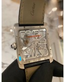 CARTIER TANK MC REF W5310026 PLATINUM 950 SKELETON MOVEMENT PERFECT WATCH YEAR 2021 WATCH FULL SET