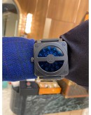 BELL & ROSS BR 01-92 COMPASS MYSTERIOUS TIME BLUE DIAL LIMITED TO GLOBAL 100 PIECES 46MM AUTOMATIC YEAR 2018 WATCH -FULL SET-