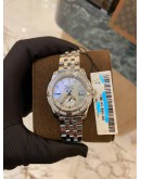 (UNUSED) BREITLING GALACTIC 36 REF A3733053 MOTHER OF PEARL DIAMOND DIAL DIAMOND BEZEL FACTORY 36MM AUTOMATIC YEAR 2018 WATCH -FULL SET-