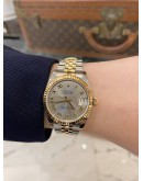 (UNUSED) ROLEX LADY DATEJUST 31 REF 178273 HALF 18K 750 YELLOW GOLD 31MM AUTOMATIC YEAR 2019 WATCH -FULL SET-