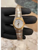 (UNUSED) OMEGA CONSTELLATION LADY HALF 18K 750 YELLOW GOLD DIAMOND DIAL 26MM QUARTZ YEAR 2019 WATCH -FULL SET-