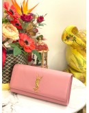 (LIKE NEW) YSL SAINT LAURENT KATE CLUTCH IN PINK GRAINED LEATHER