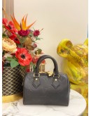 (LIKE NEW) MICROCHIP LOUIS VUITTON SPEEDY BANDOULIERE 20 IN BLACK MONOGRAM EMPREINTE LEATHER -FULL SET-
